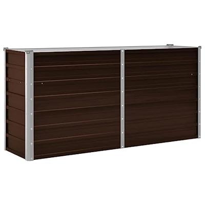 VidaXL Plantenbak verhoogd 160x40x77 cm gegalvaniseerd staal bruin VidaXL Plantenbak verhoogd 160x40x77 cm gegalvaniseerd staal bruin
