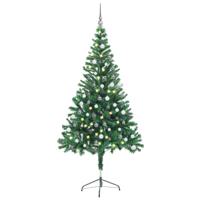 VidaXL Kunstkerstboom met verlichting en kerstballen 380 takken 150 cm - thumbnail