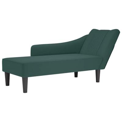 Chaise longue met rechterarmleuning fluweel donkergroen