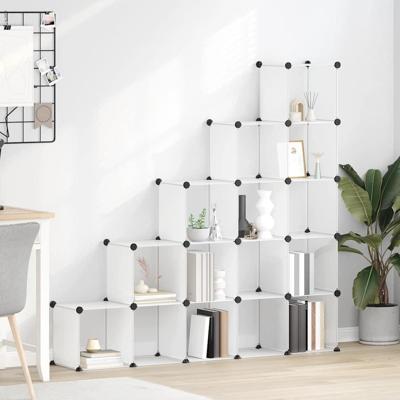 VidaXL Opbergmeubel met 15 vakken polypropeen transparant