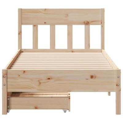 Bedframe zonder matras massief grenenhout 75x190 cm