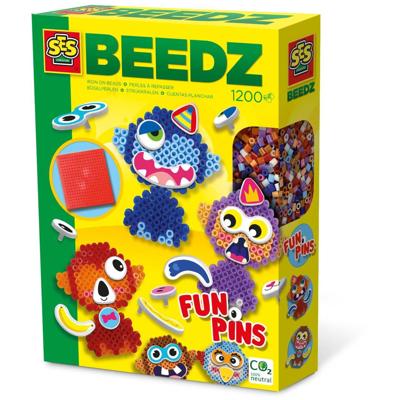 SES Creative strijkkralenset Beedz FunPins junior 1200 stuks SES Creative strijkkralenset Beedz FunPins junior 1200 stuks