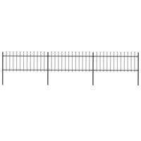 Tuinhek met speren bovenkant 5,1x0,8 m staal zwart - thumbnail