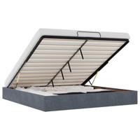 Ottoman bedframe zonder matras 160x200 cm fluweel donkergrijs - thumbnail