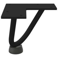 Haarspeld tafelpoten 4 st 10 cm massief staal zwart - thumbnail