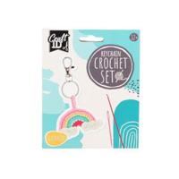 No Brand Haakpakket sleutelhanger regenboog - incl. naald en draad - thumbnail