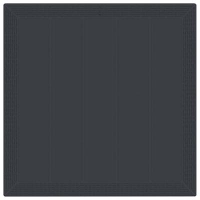 Tuintafel 100x100x73 cm poly rattan antraciet - thumbnail
