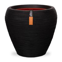 Capi bloempot nature rib taps 42x38 cm zwart kblr362 - thumbnail
