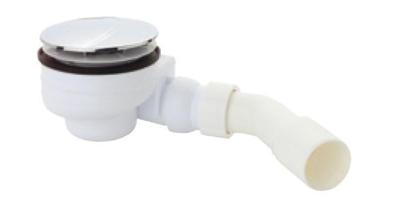 Kirchhoff Polypropyleen douche- en badafvoer 90 mm, chroom, 1 1/2" x 40/50 mm, met deksel 110 mm - 98811218