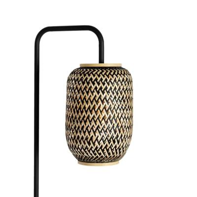 QAZQA Oosterse vloerlamp bamboe met zwart - Yvonne QAZQA Oosterse vloerlamp bamboe met zwart - Yvonne