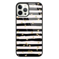 iPhone 12 Pro glazen hardcase - Hart streepjes - thumbnail