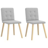 Eetkamerstoelen 2 st stof wolk grijs - thumbnail
