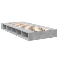 Bedframe bewerkt hout betongrijs 75x190 cm - thumbnail