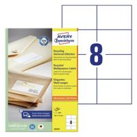 Etiket Avery Zweckform LR3427-100 105x74mm recycled wit 800stuks - thumbnail