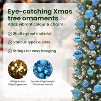 VidaXL Kunstmatige slanke kerstboom met 150 led groen en wit 150 cm - thumbnail