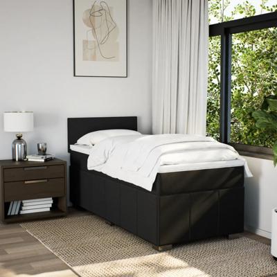 Boxspring met matras stof zwart 100x200 cm