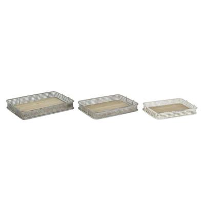 Set van trays DKD Home Decor 53 x 38 x 8 cm Metaal Multicolour (3 Stuks) Set van trays DKD Home Decor 53 x 38 x 8 cm Metaal Multicolour (3 Stuks)