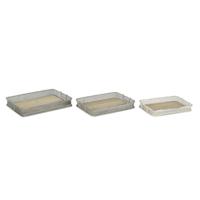 Set van trays DKD Home Decor 53 x 38 x 8 cm Metaal Multicolour (3 Stuks) - thumbnail