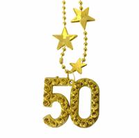 Goudkleurige ketting 50 jaar - thumbnail