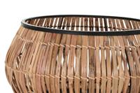 Pottenset DKD Home Decor Zwart Natuurlijk Metaal Rotan Vierkant Bali 50 x 50 x 25,4 cm (2 Stuks) - thumbnail