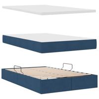 Opbergbed met matras met matras Blauw 120 x 200 cm Bewerkt hout - thumbnail