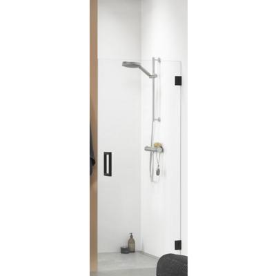 Sealskin Nisdeur &apos;I Am&apos; 80X200 cm Mat Zwart Helder Glas Antikalk