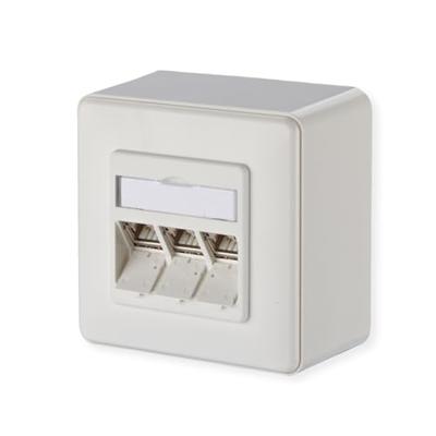 Metz Connect 130B12D30002-E Netwerkdoos Opbouw (op muur) CAT 6A 3 poorten Zuiver wit