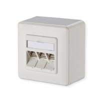 Metz Connect 130B12D30002-E Netwerkdoos Opbouw (op muur) CAT 6A 3 poorten Zuiver wit - thumbnail