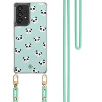 Samsung Galaxy A53 hoesje met mint koord - Panda print - thumbnail
