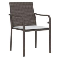 Tuinstoelen 4 st met kussens 56x59x84 cm poly rattan bruin - thumbnail