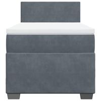 Boxspring met matras fluweel donkergrijs 90x200 cm - thumbnail