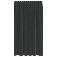Gordijnen voile met roedezakken 2 st zwart - thumbnail