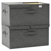 VidaXL Opbergboxen 2 st 50x30x25 cm stof antracietkleurig - thumbnail