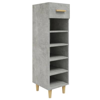 Schoenenkast 30x35x105 cm bewerkt hout betongrijs