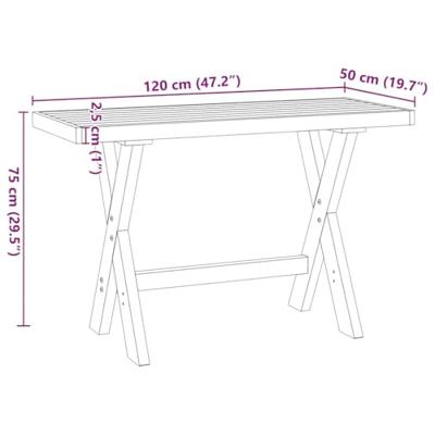 Bureau NOAIN X-vormige poten 120x50x75 cm massief hout