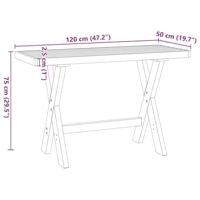 Bureau NOAIN X-vormige poten 120x50x75 cm massief hout - thumbnail
