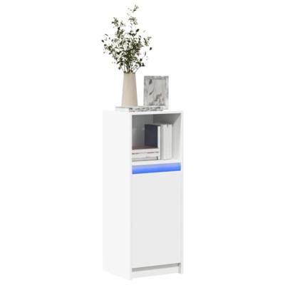 Dressoir met LED 38x34x100 cm bewerkt hout wit