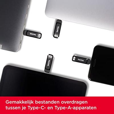 SanDisk Ultra Dual Drive Go USB flash drive 512 GB USB Type-A / USB Type-C 3.2 Gen 1 (3.1 Gen 1) Zwart