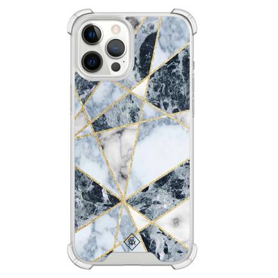 iPhone 12 Pro Max shockproof hoesje - Marmer blauw iPhone 12 Pro Max shockproof hoesje - Marmer blauw