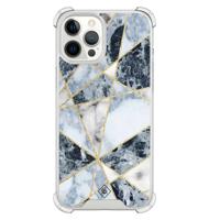 iPhone 12 Pro Max shockproof hoesje - Marmer blauw - thumbnail
