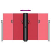 Windscherm uittrekbaar 140x1000 cm rood - thumbnail