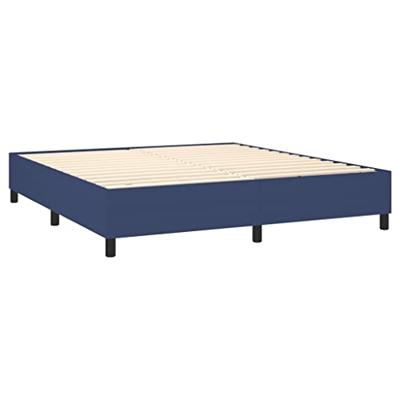 Boxspring met matras stof blauw 160x200 cm