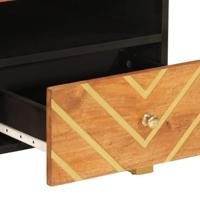 Salontafel 80x54x40 cm massief mangohout bruin en zwart - thumbnail