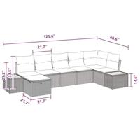 Tuinbankenset met kussen 8 pcs Zwart poly rattan - thumbnail
