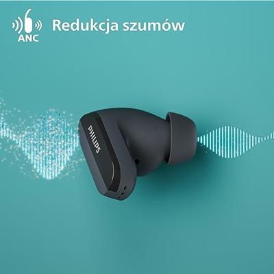 Philips TAT3508BK/00 True Wireless Hoofdtelefoon | Natuurlijk Geluid Siliconen Oordopjes | Ruisonderdrukking | Tot 21 Uur Speeltijd | Bluetooth | Microfoon | USB-C-kabel | IPX4 Waterbestendig | Zwart