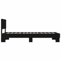 Bedframe bewerkt hout metaal zwart 120x190 cm - thumbnail