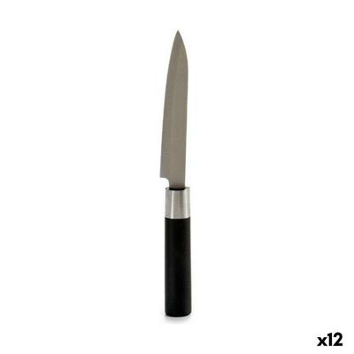 Keukenmes Kinvara Zwart Zilverkleurig Roestvrij staal Plastic 2,7 x 24,3 x 1,8 cm (12 Stuks)