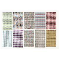 Creativ Company Stick-on strasstenen, d 4-6 mm, vel 16x9,5 cm, diverse kleuren, 10 vel/ 1 doos - thumbnail