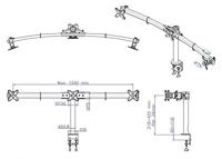 VALUE Drievoudige LCD-arm, tafelmontage, zwart - thumbnail