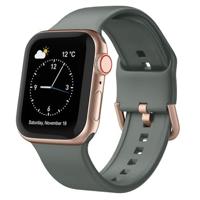 By Qubix - Soft siliconen bandje met gespsluiting - Olijfgroen - Compatible met Apple Watch 38mm / 40mm / 41mm / 42mm - Compatible Apple watch bandjes - thumbnail